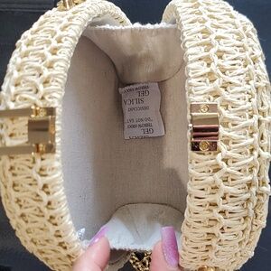 New Circular Woven boho Crossbody Bag gold hardware Hot